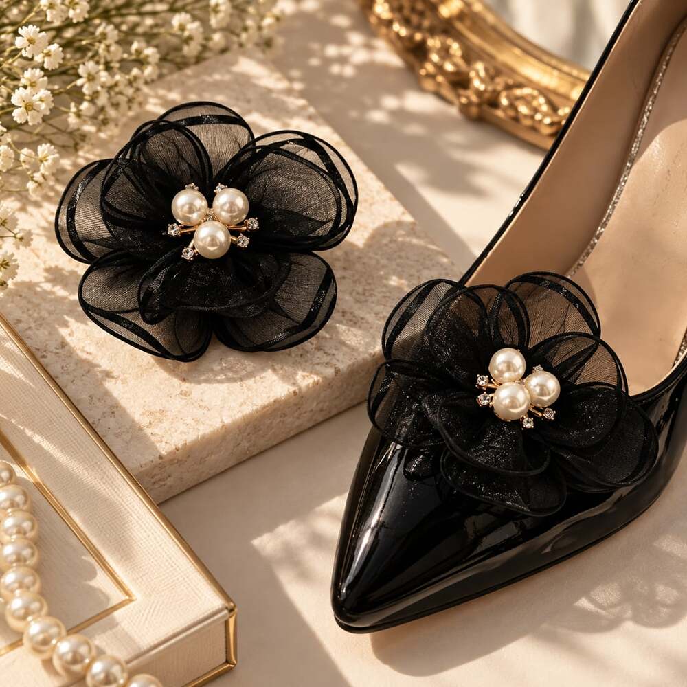 Lace Flowers Shoes Charms Shoe Clips Elegant Floral Shoes Decoration Clips